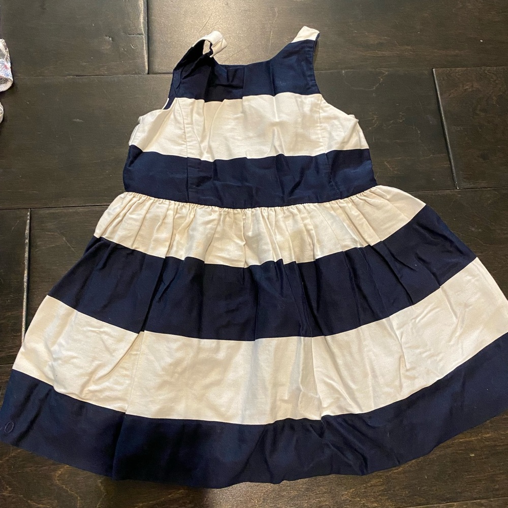 Polo by Ralph Lauren Blue and Cream Ruffled Tiered Sundress